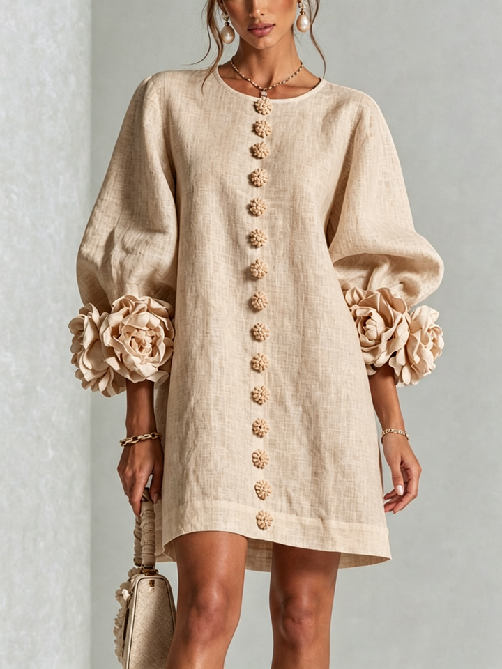 Robe Mini Florale Boutonnée