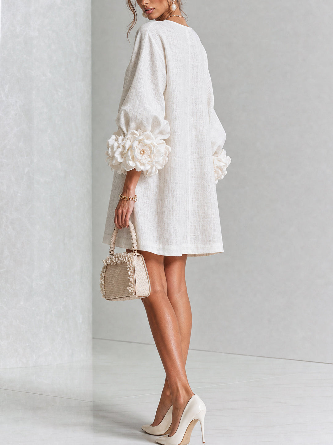 Robe Mini Florale Boutonnée