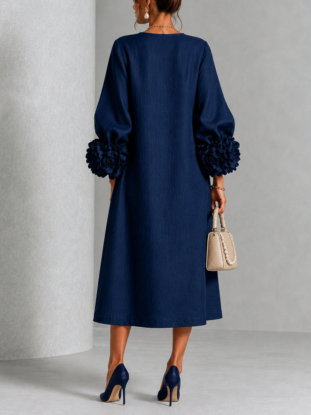 Danica | Robe Midi à Poignets Fleuris