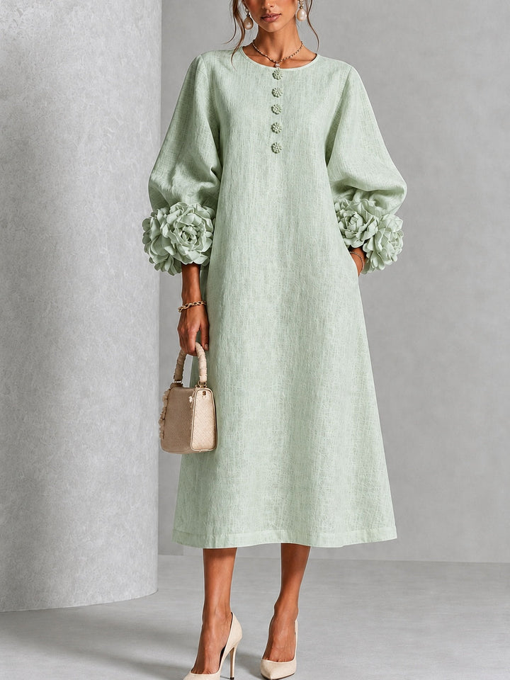 Sienna | Robe Midi à Poignets Fleuris