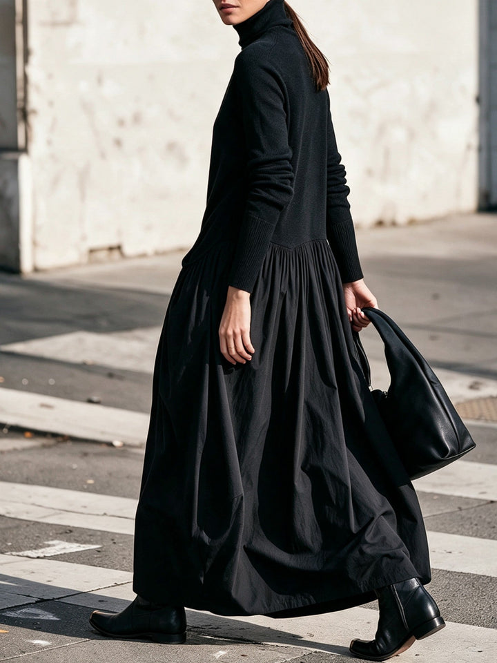 Nanette™ | Robe Longue Oversize à Col Montant et Poches