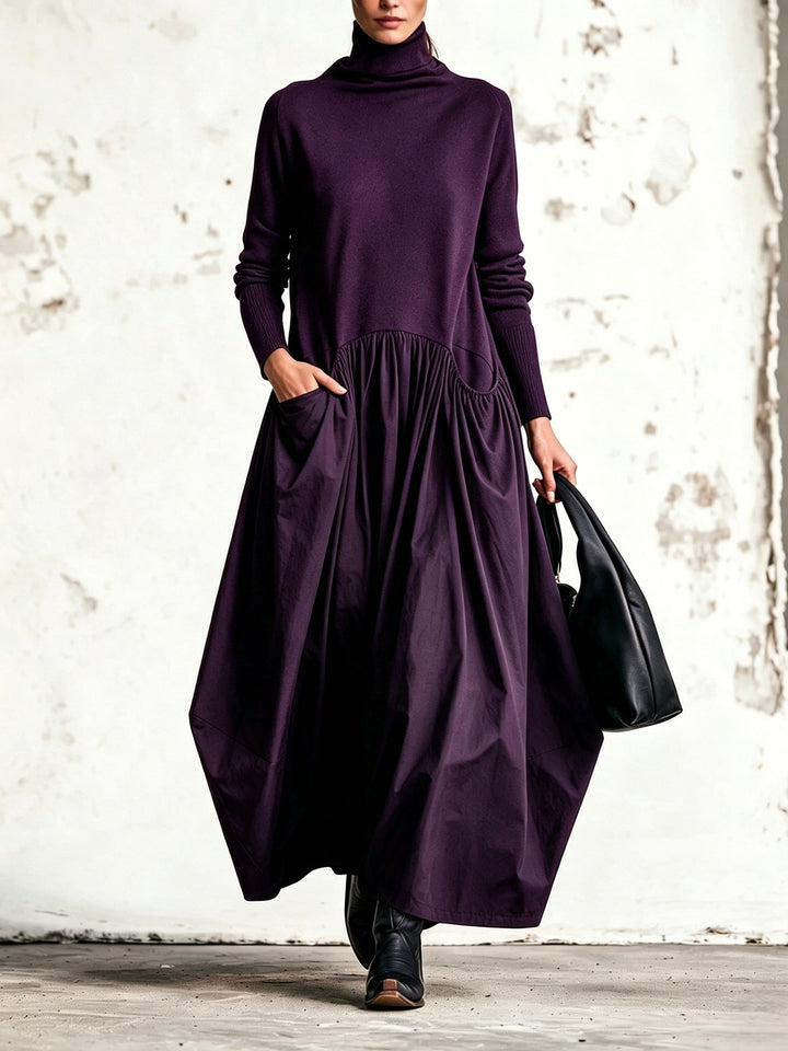 Nanette™ | Robe Longue Oversize à Col Montant et Poches