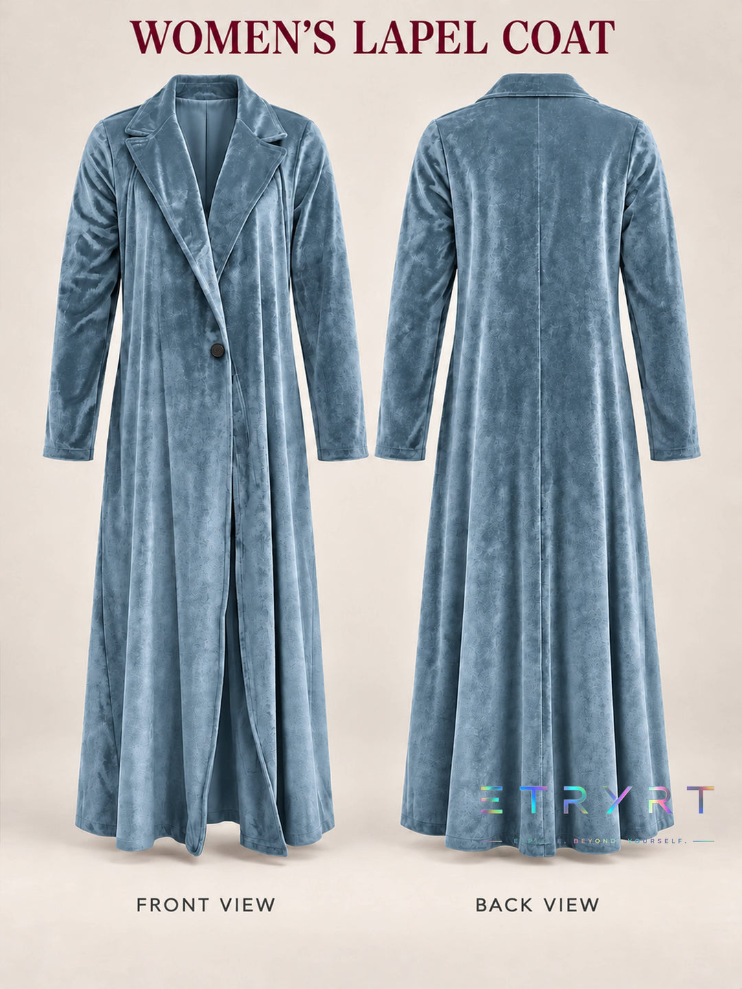 Béatrice | Manteau long en velours ouvert