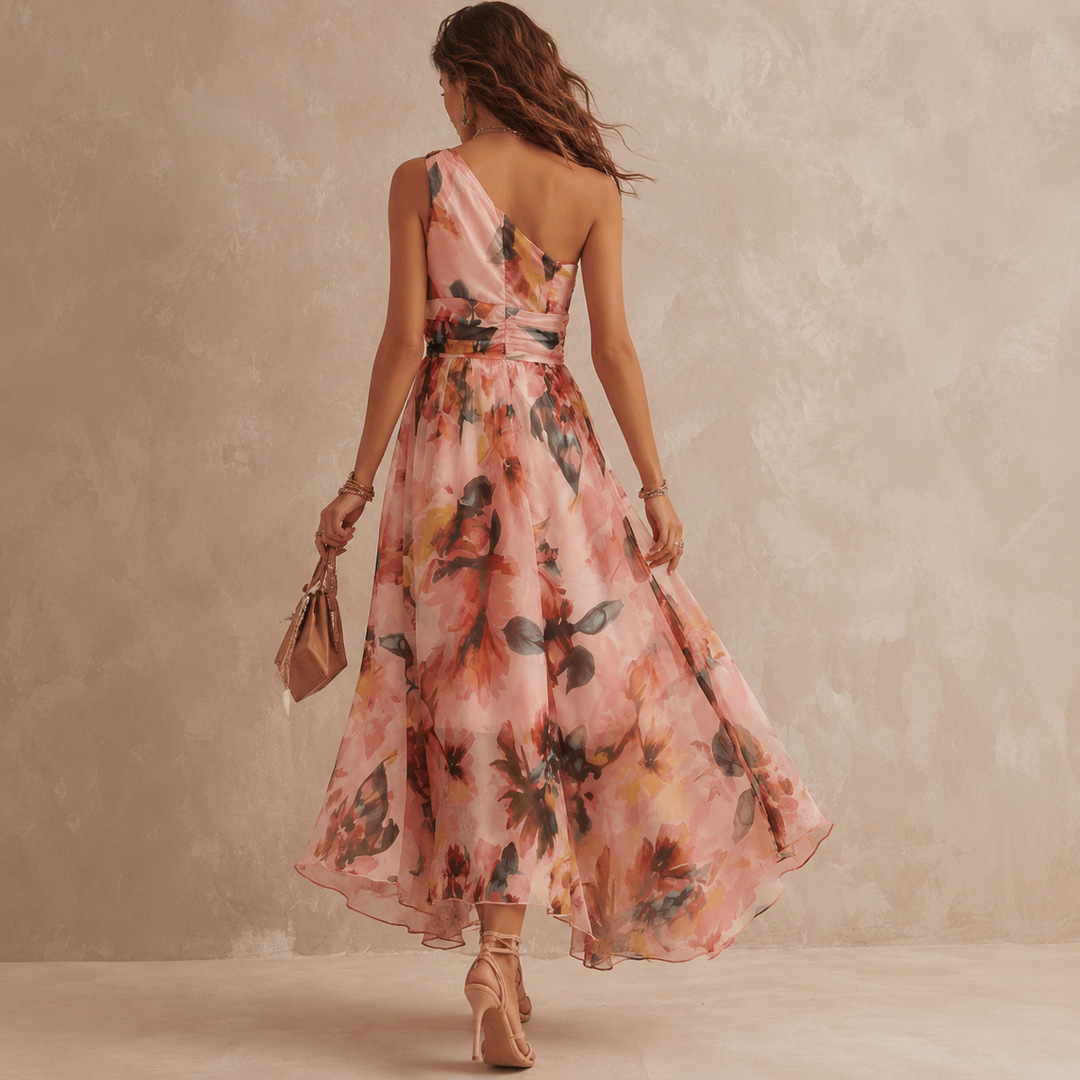 Maria | Robe Fleurie à Épaule Dénudée
