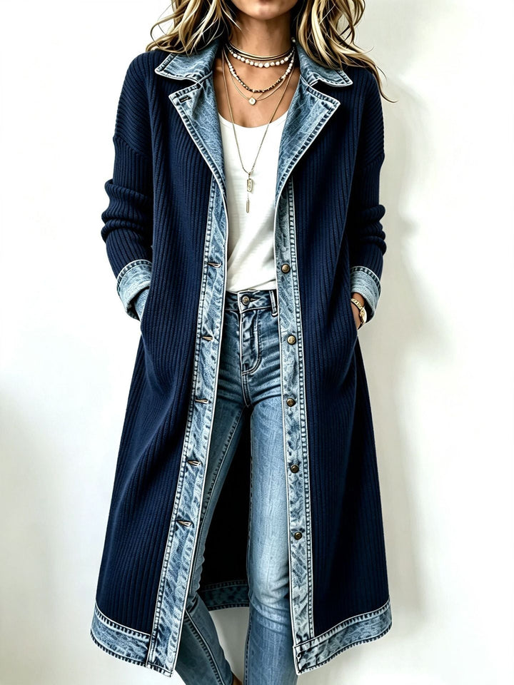 Gilet long Céleste bleu marine