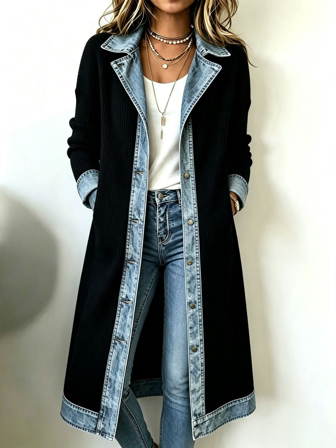 Gilet long Céleste noir