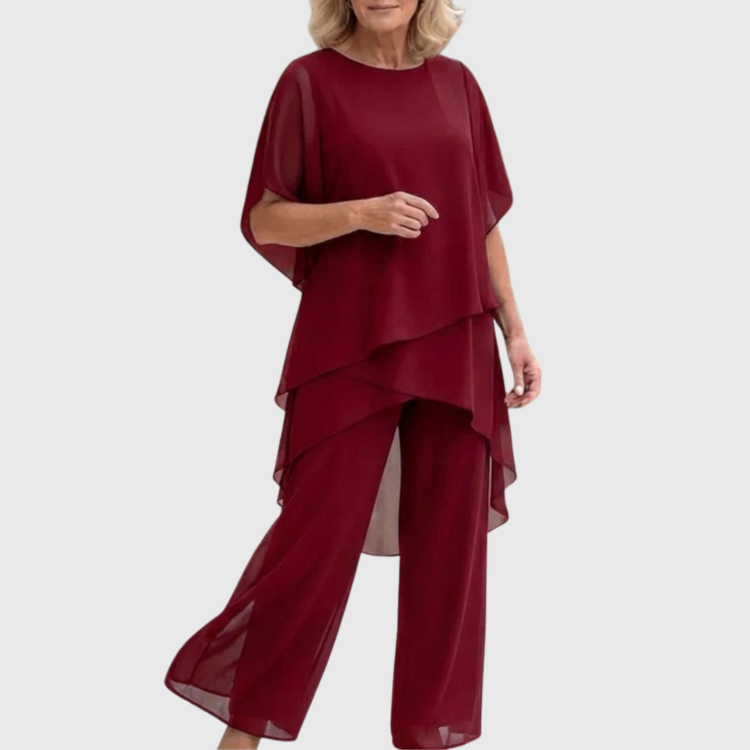 Chiara | Ensemble fluide 2 pièces à pantalon palazzo