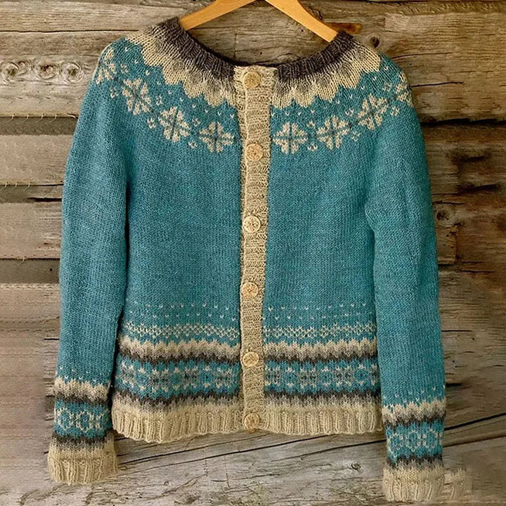 Gilet Maille Boutonné Nordique Charlotte