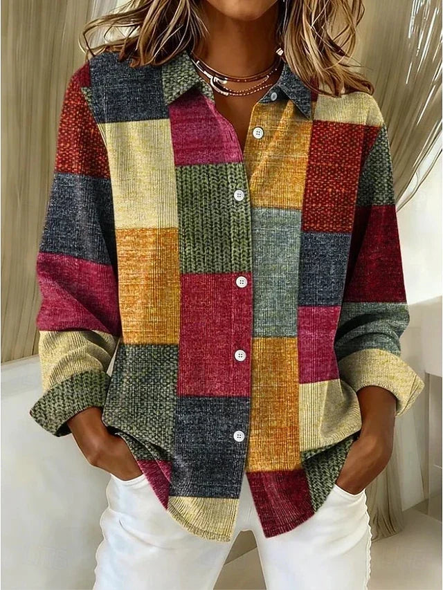 Merritt | Chemisier Boutonné Vintage en Patchwork