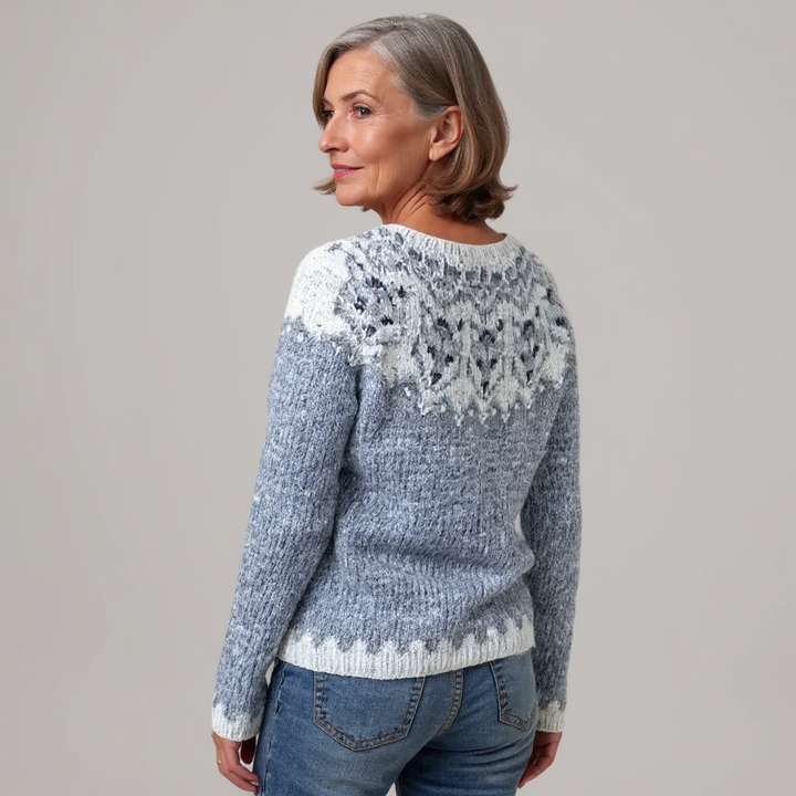 Pull Maille Empiècement Givré Léa