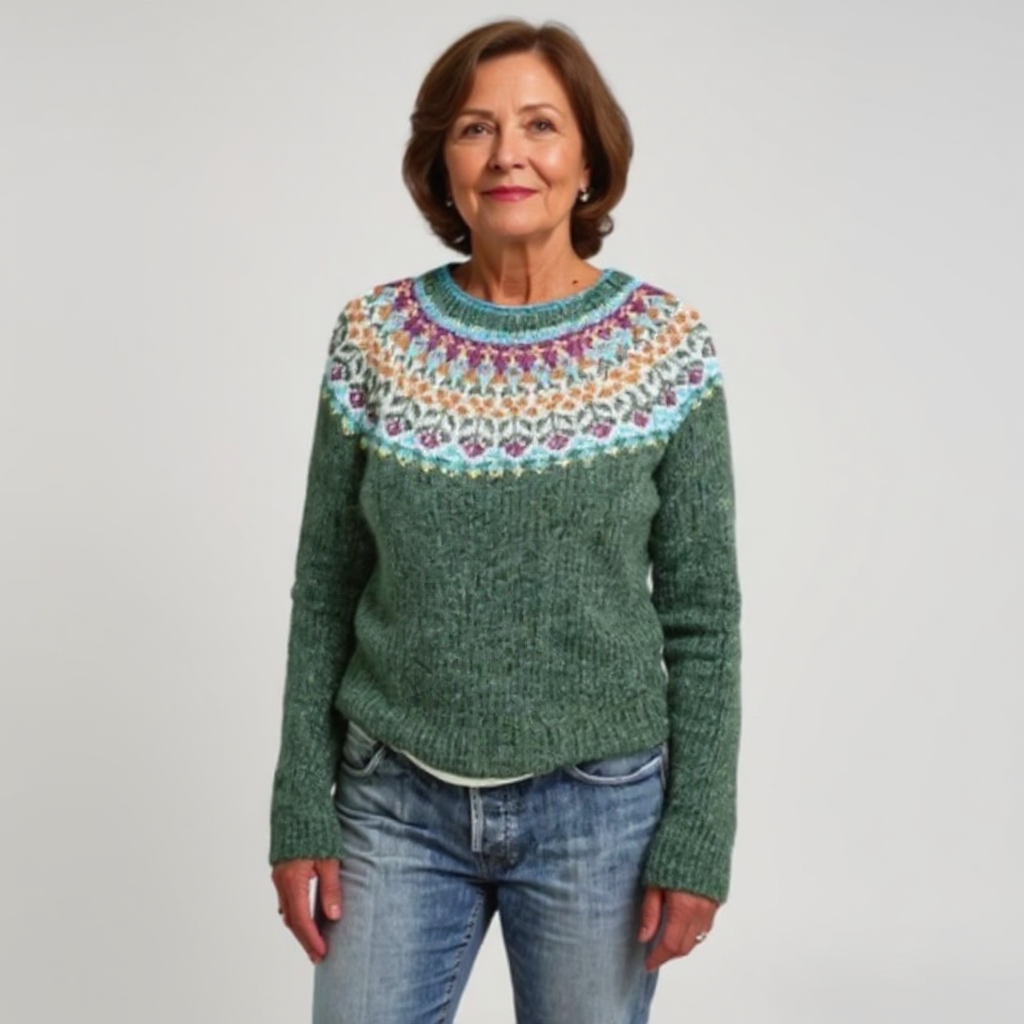 Pull Maille Vert Sauge Véronique