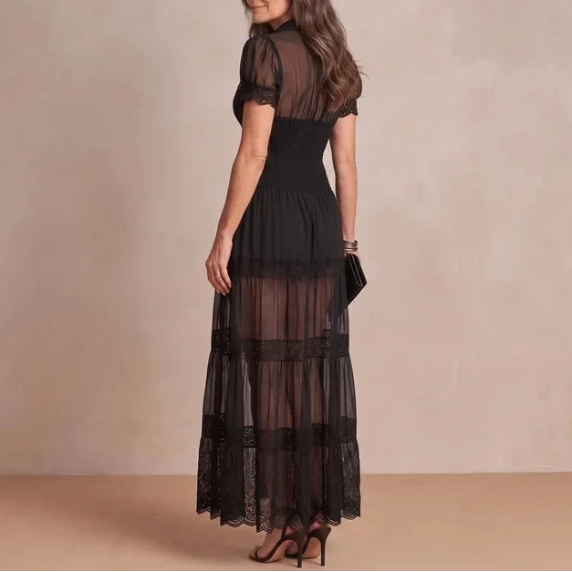 Sophia | Robe Longue en Dentelle Transparente
