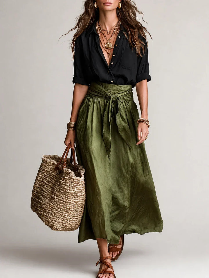 Margot | Ensemble jupe à taille nouée