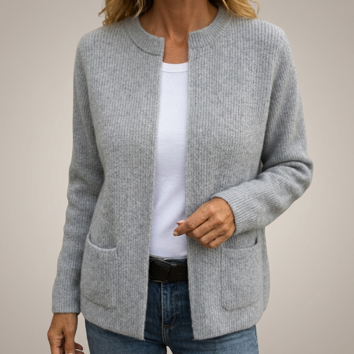Diane | Cardigan Zippé en Maille Douce