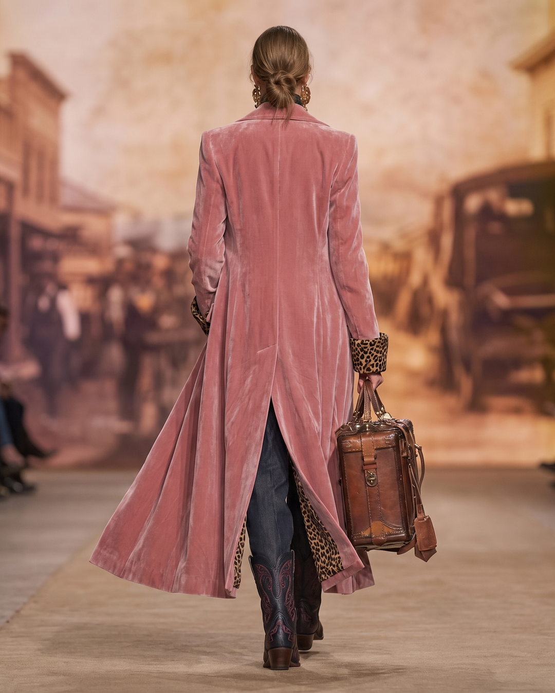 Madeleine | Manteau long en velours coupe tailleur