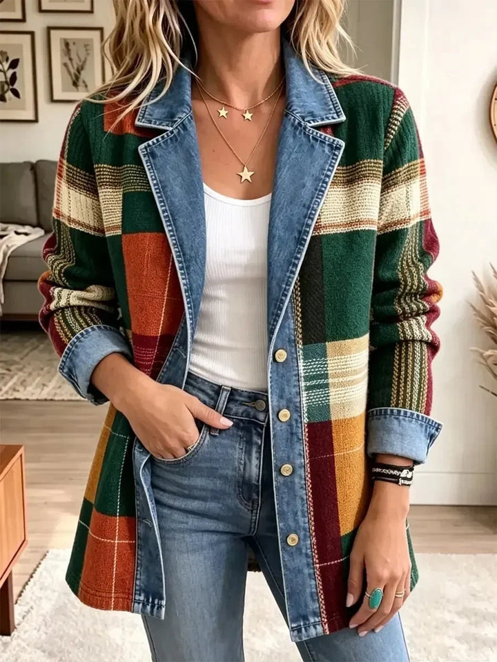 Ella | Veste en Jean Rétro à Carreaux