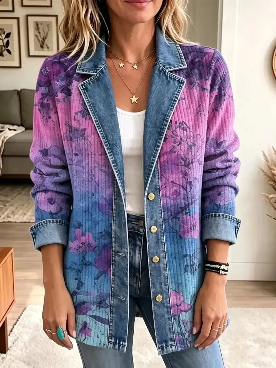 Evelyn | Veste Rétro Fleurie Artistique