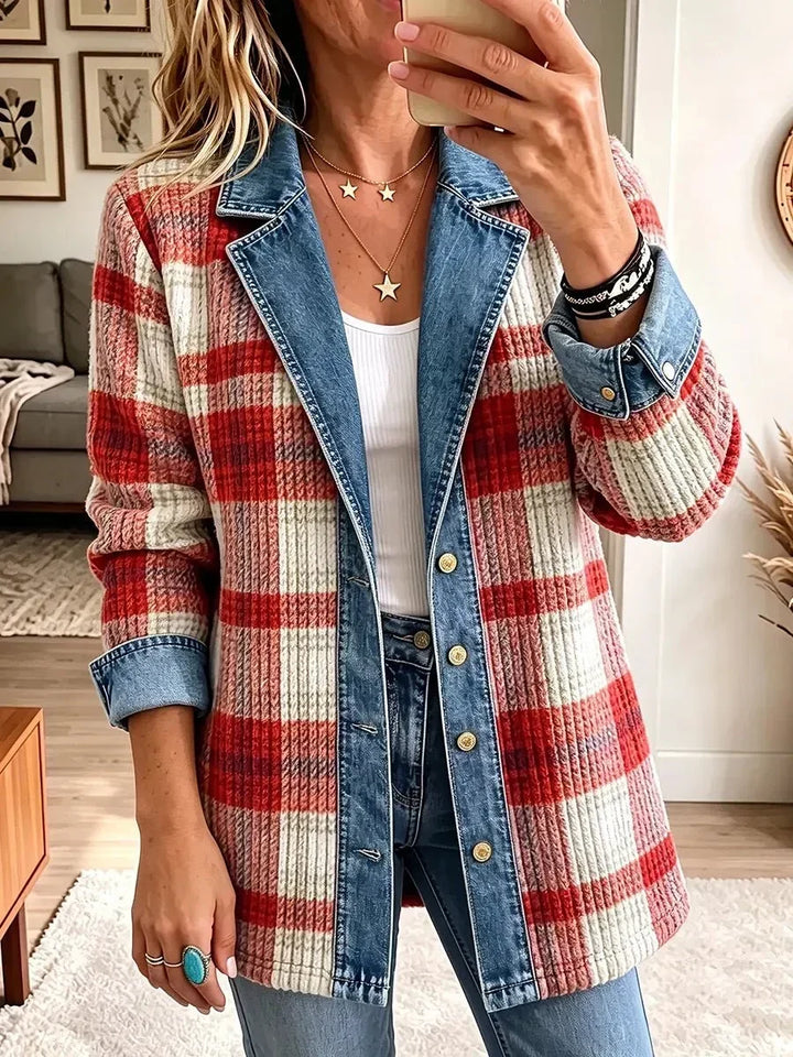 Scarlett | Veste en Jean Patchwork Élégante Vintage