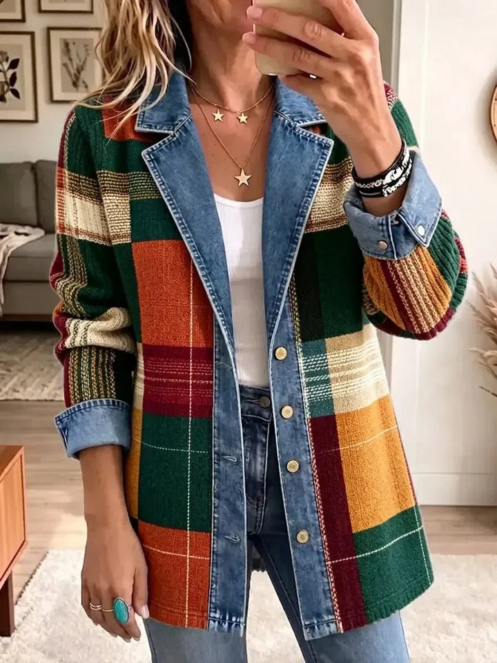 Ella | Veste en Jean Rétro à Carreaux