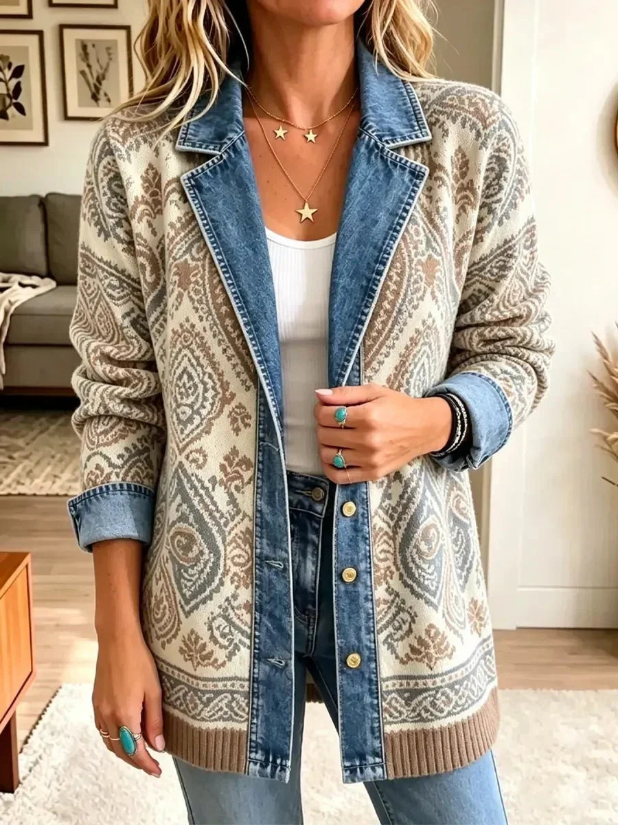Amelia | Veste Patchwork Ethnique Rétro