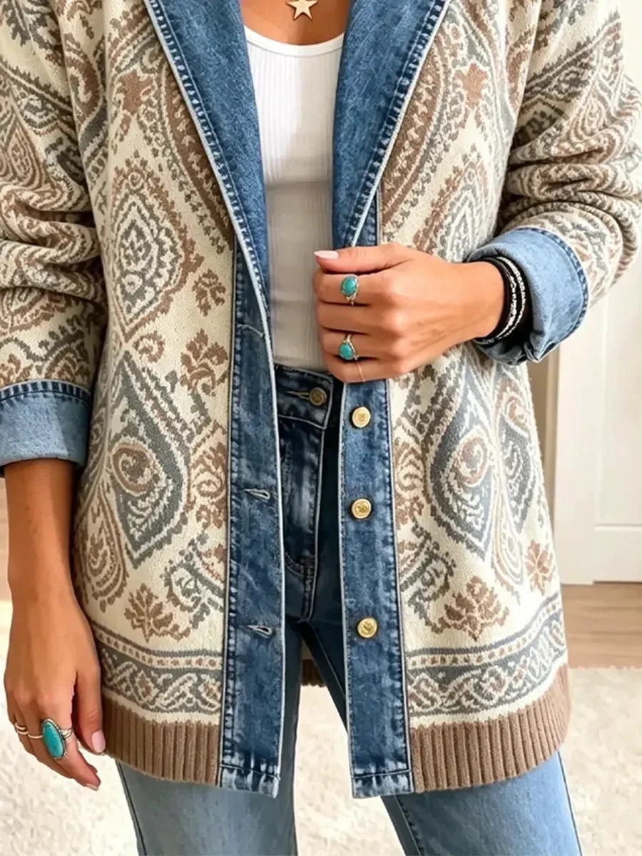 Amelia | Veste Patchwork Ethnique Rétro