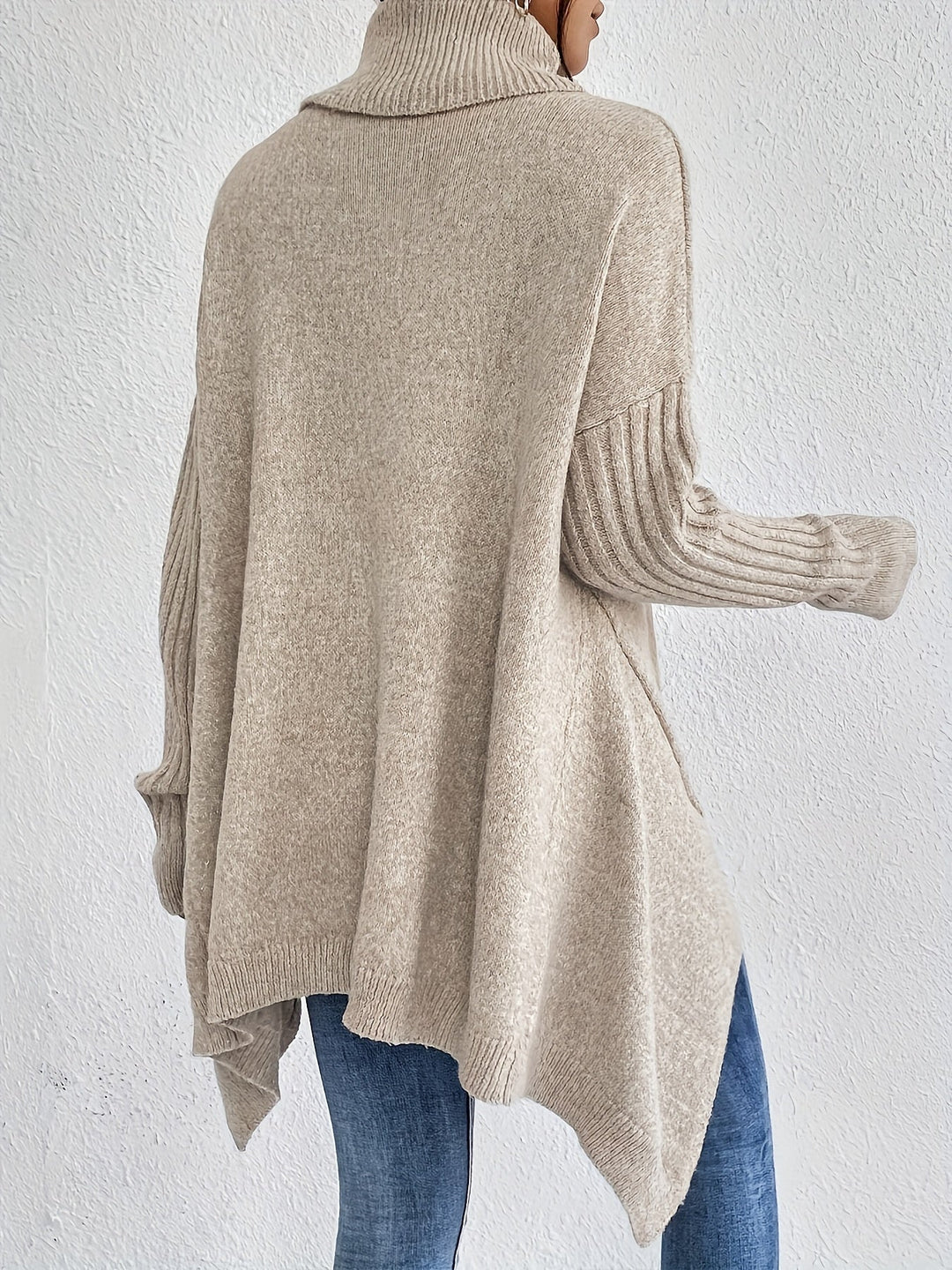 Isabelle | Pull Oversize à Col Roulé avec Doublure Chaude