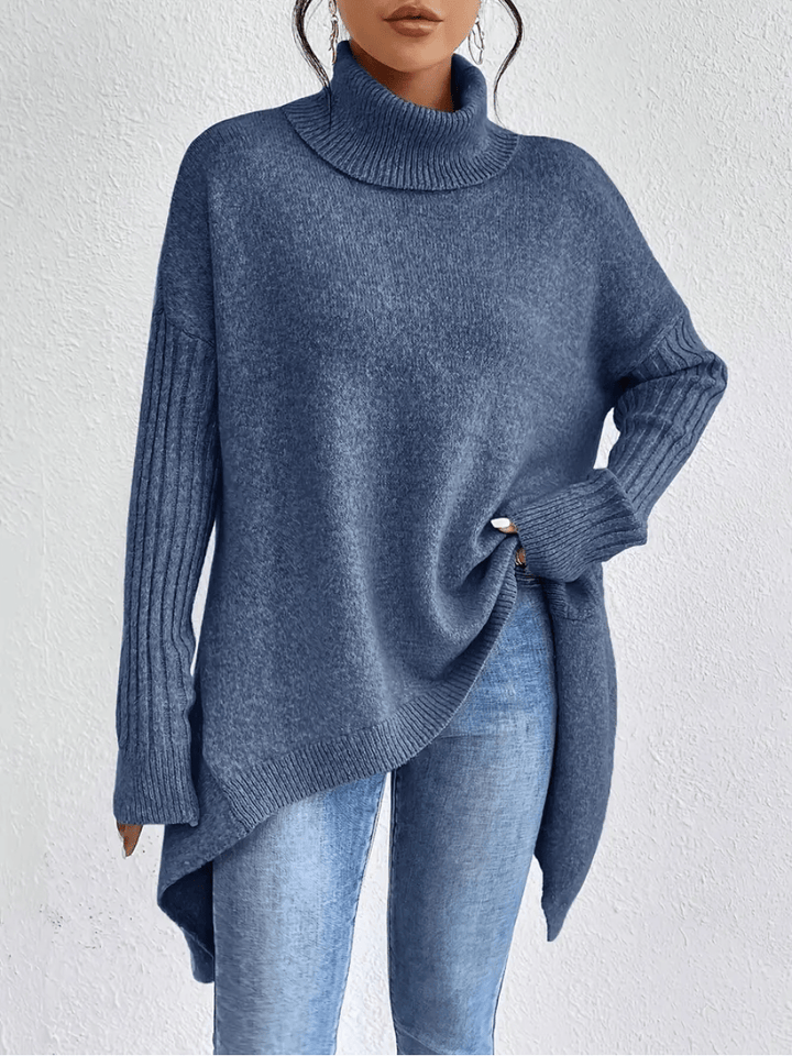 Isabelle | Pull Oversize à Col Roulé avec Doublure Chaude