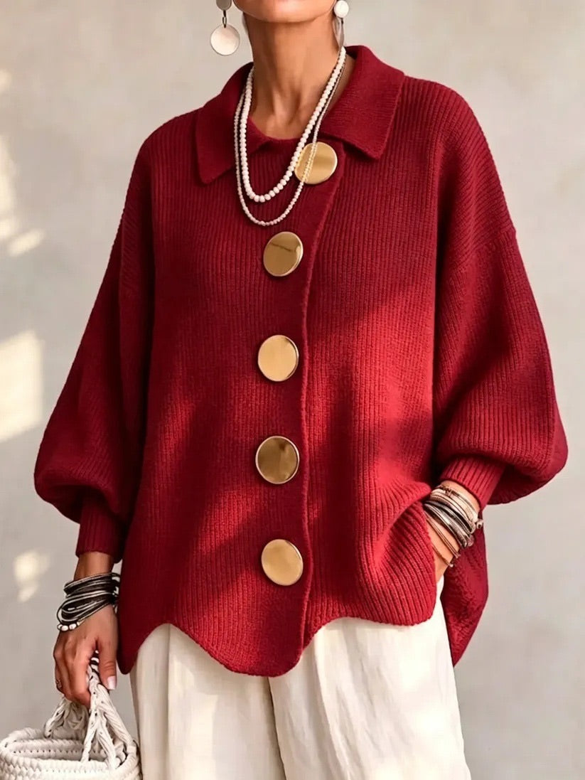 Karina | Cardigan Oversize à Col et Boutons