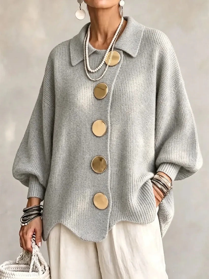 Karina | Cardigan Oversize à Col et Boutons