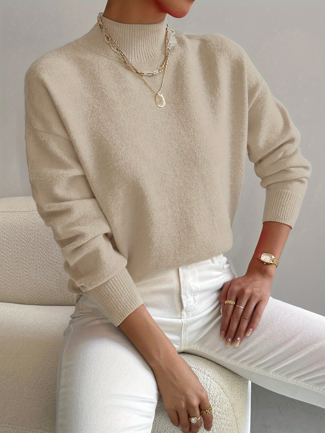Maria | Pull Élégant à Col Roulé