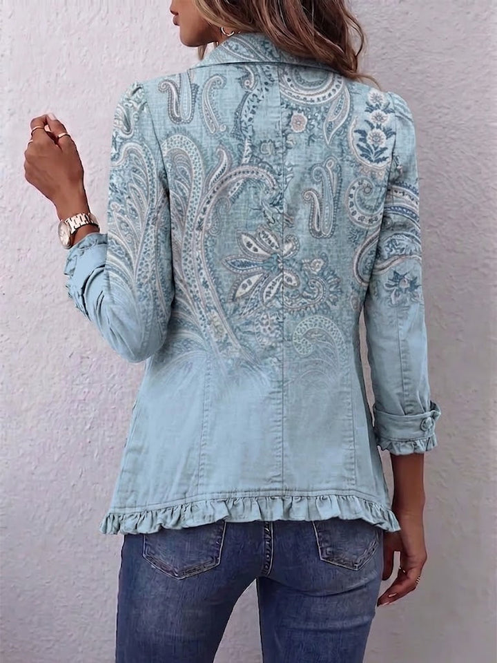 Estrella | Veste à Volants Imprimé Cachemire Vintage