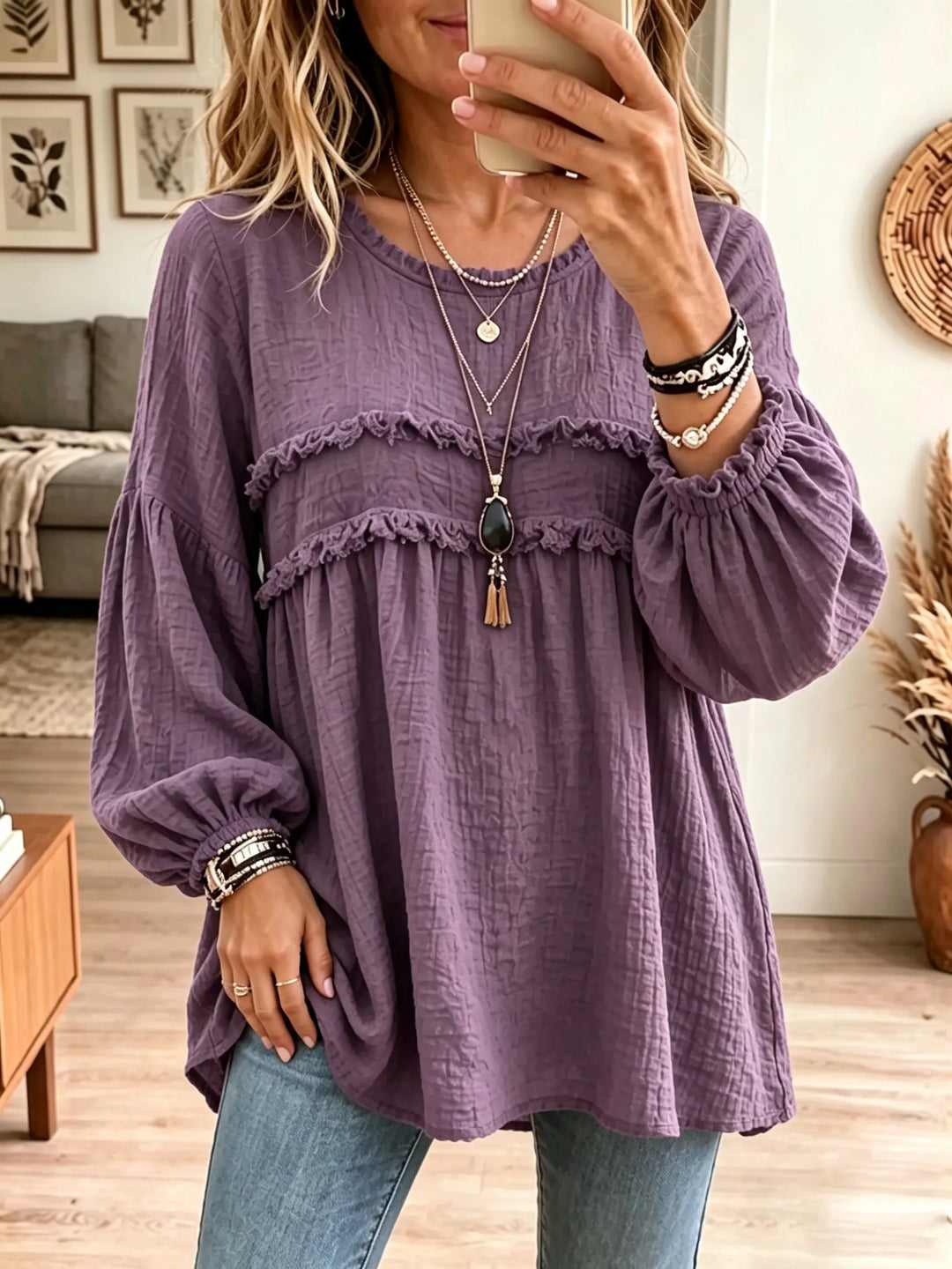 Capucine | Blouse Tunique Babydoll à Volants