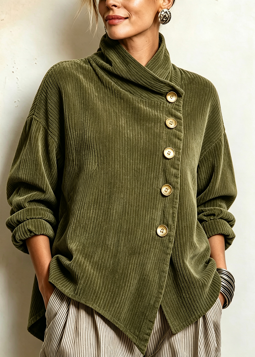 Sylvie | Veste Oversize à Col Enveloppant et Boutons