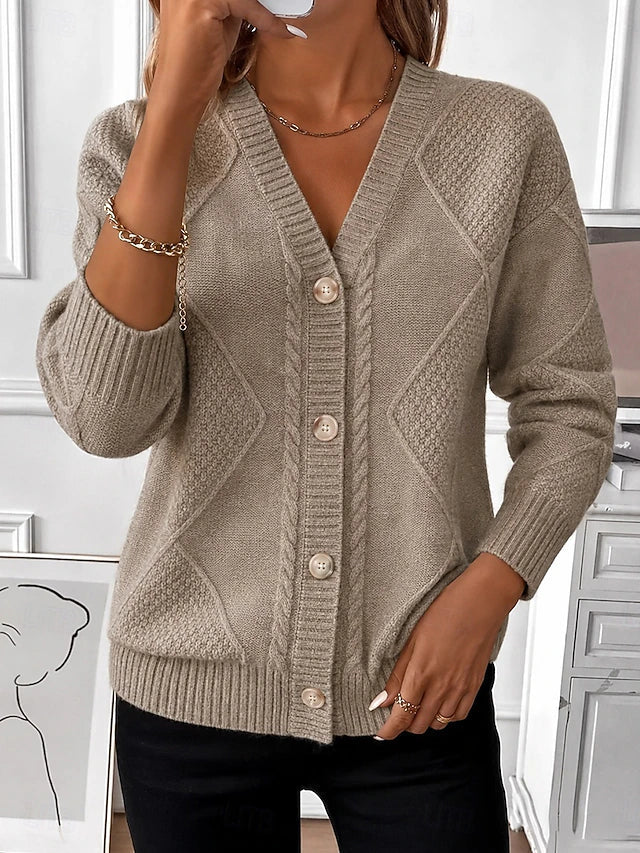 Joyce | Cardigan Boutonné Vintage en Maille Torsadée