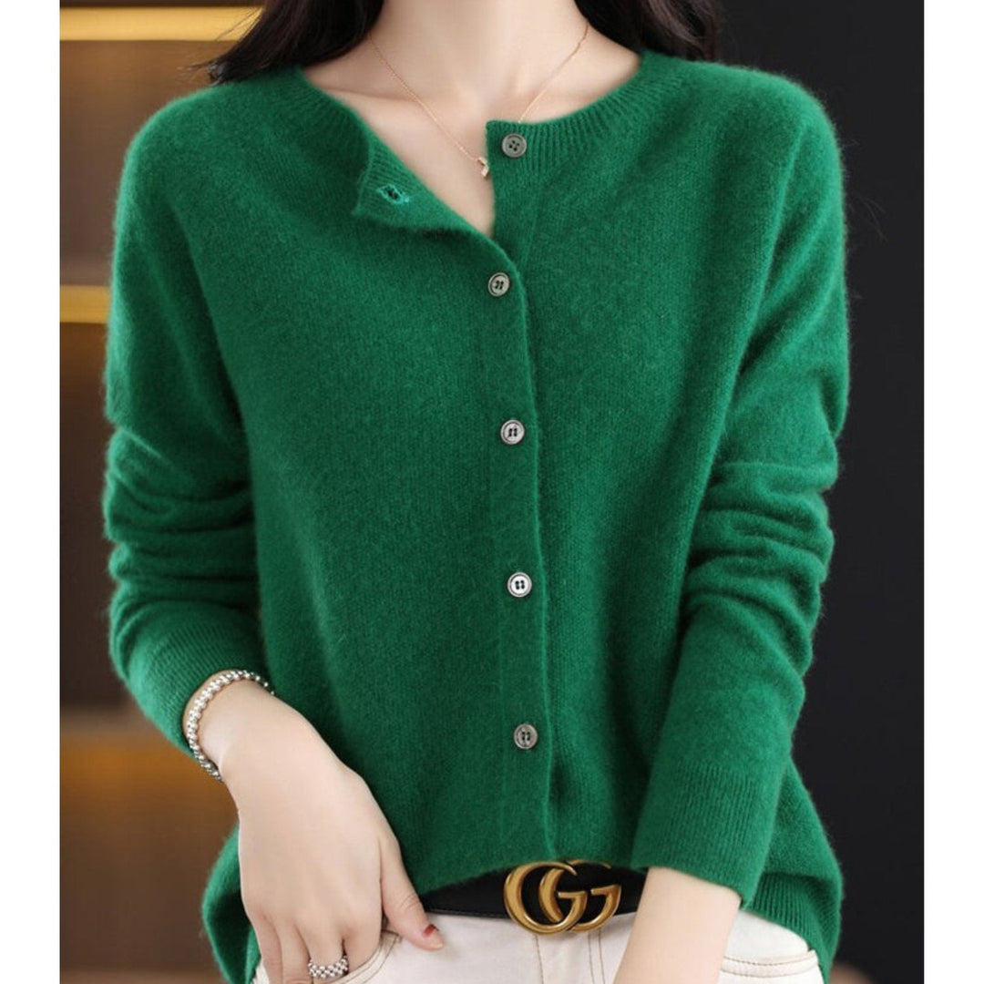 Joséphine | Cardigan en Laine à Col Rond Boutonné