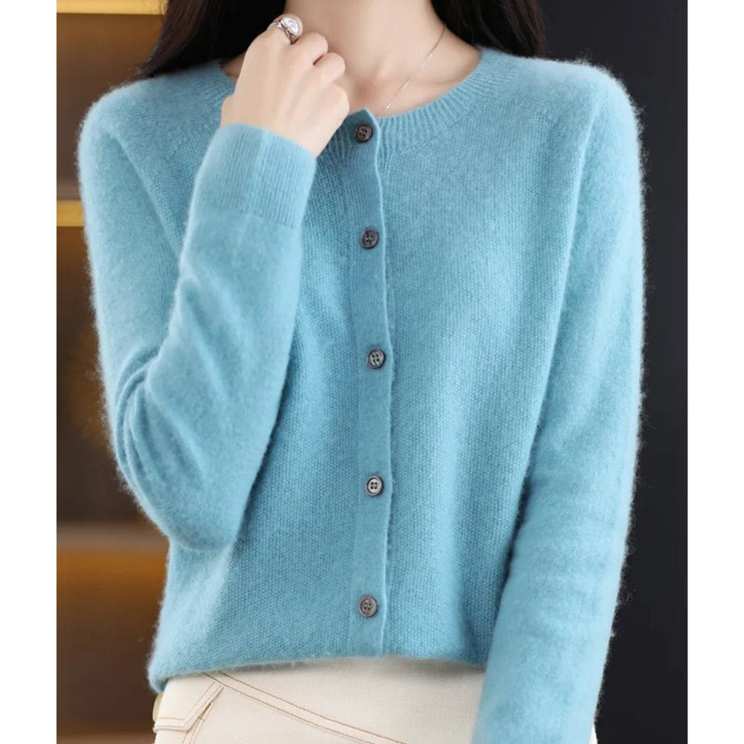 Joséphine | Cardigan en Laine à Col Rond Boutonné