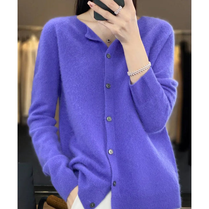 Joséphine | Cardigan en Laine à Col Rond Boutonné