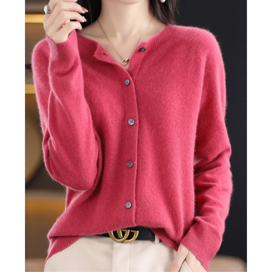 Joséphine | Cardigan en Laine à Col Rond Boutonné