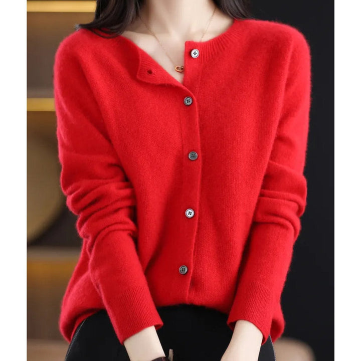 Joséphine | Cardigan en Laine à Col Rond Boutonné