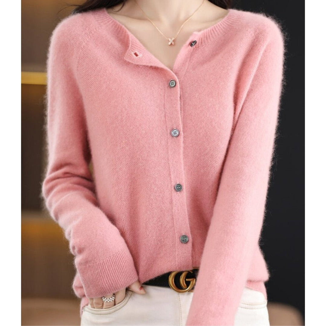 Joséphine | Cardigan en Laine à Col Rond Boutonné