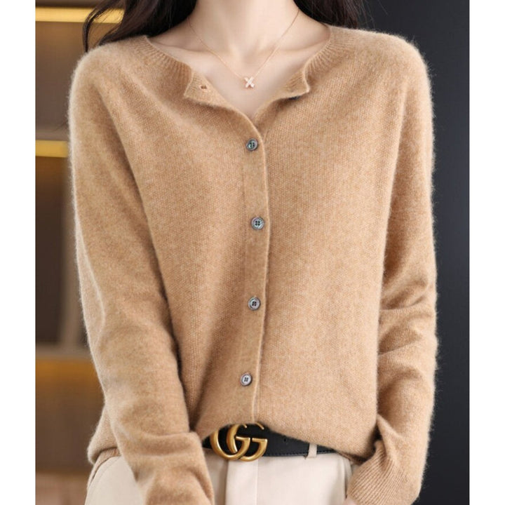 Joséphine | Cardigan en Laine à Col Rond Boutonné