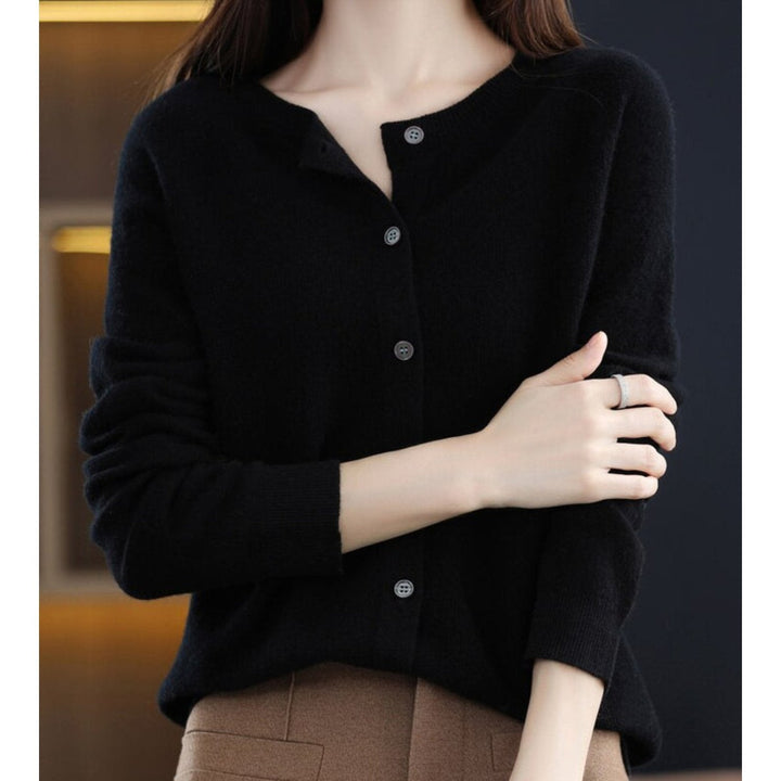 Joséphine | Cardigan en Laine à Col Rond Boutonné